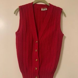Vintage red knit vest